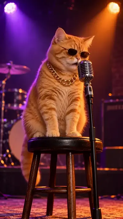 Mango the cat rapping his hook, frame 1
