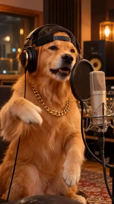 Biscuit the dog rapping his hook, frame 1