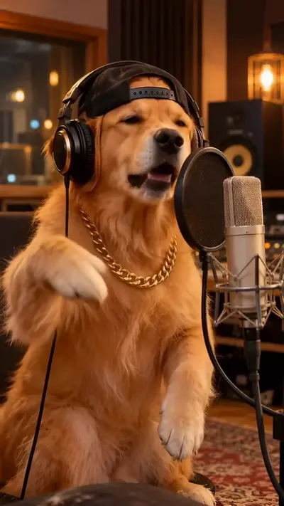 Biscuit the dog rapping his hook, frame 2