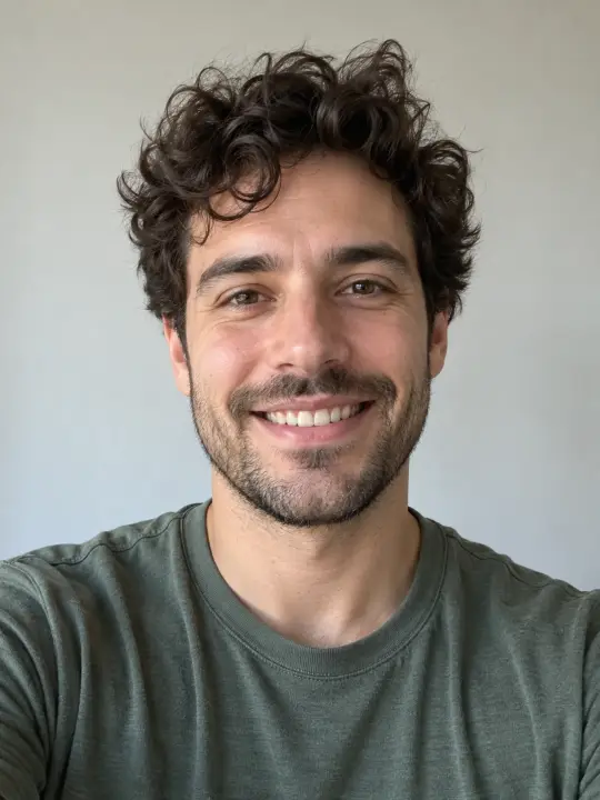 One face, looking at the camera